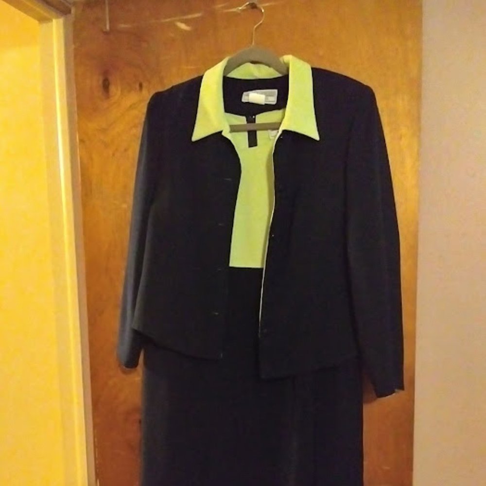 Navy/lime 2 piece dress set, women's 16P